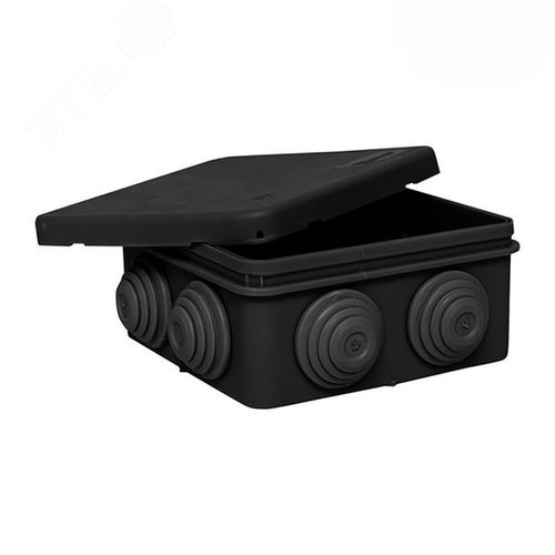 Изображение товара Коробка распределительная КМР-030-031 с крышкой (85х85х40) для прямого монтажа 8 мембр. вводов чёрная IP55 EKF (шт)