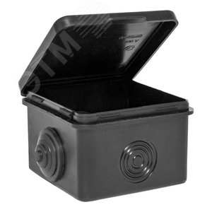 Коробка распаячная КМР-030-036, 4 мембранных ввода (65х65х50) чёрная - фото 2