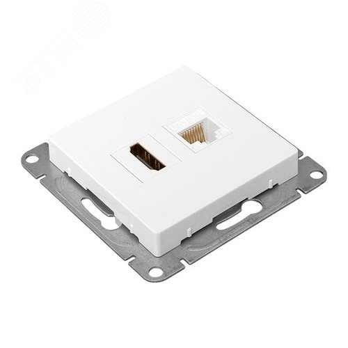 Механизм розетки HDMI+RJ45 (cat5), белый Эпика EKF - фото 6