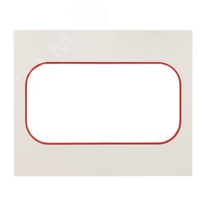 Стокгольм Рамка для розетки 2-местная белая с линией цвета красный