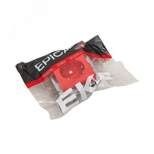 Эпика Механизм розетки 16А с заземлением со шторками красный EKF - фото 10