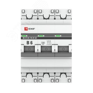 Выключатель автоматический 3P 6А (В) 4,5kA ВА 47-63 PROxima - фото 2