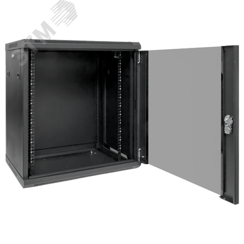 Шкаф настенный 19' TERACOM PRO 12U 600х600 мм дверь стеклянная с замком-ручкой чёрный - фото 3