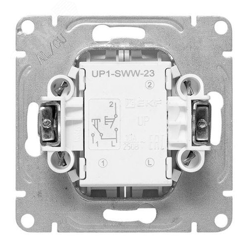 Эпика Механизм выключателя 2кл. кнопочный белый EKF - фото 4