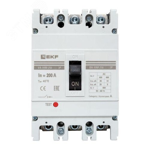 Изображение товара Выключатель автоматический трехполюсный ВА-99М/250 200А 35кА РЭ2000А (шт)