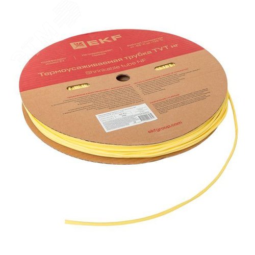 Трубка термоусаживаемая ТУТ нг 4/2 желтая рулон PROxima - фото 4