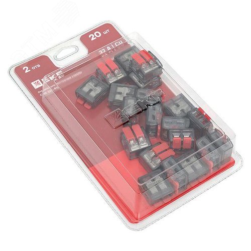 Клемма СМК 221-412 с рычагом 2 отверстия блистер (20шт.) EKF - фото 1