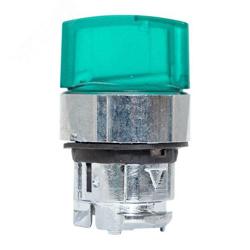 Исполнительный механизм переключателя SB4 зеленый на 2 положения возвратный без фиксации, с подсветкой с короткой ручкой IP65 - фото 4