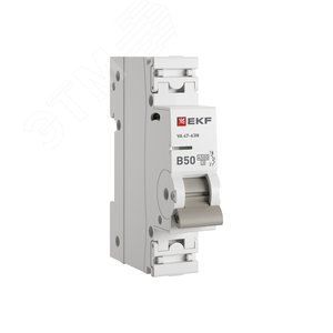 Выключатель автоматический однополюсный 1P 50А (В) 4.5kA ВА 47-63N M634150B PROXIMA EKF - фото 1