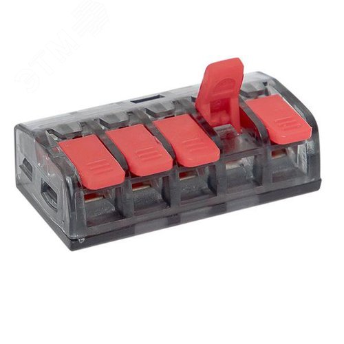 Клемма СМК 221-415 с рычагом 5 отверстий блистер (20шт.) EKF - фото 3