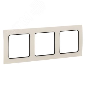 Стокгольм Рамка 3-местная белая с линией цвета черный - фото 3