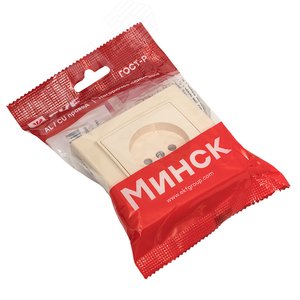 Розетка одноместная СП без заземления 10А с защитными шторками бежевый Минск - фото 2