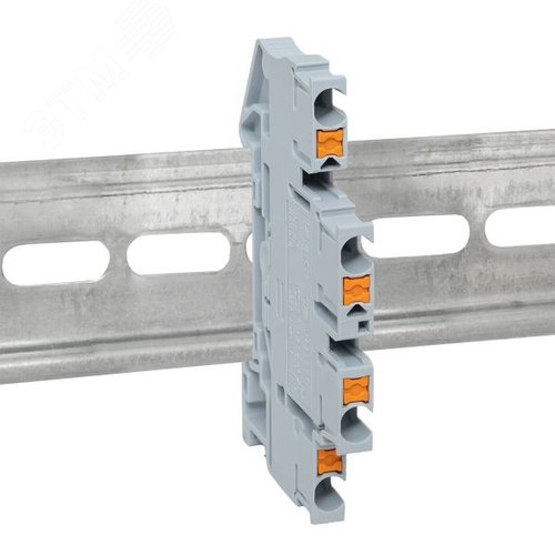 Клемма двухуровневая Push-in 2.5 мм2 4 вывода серая EKF - фото 2