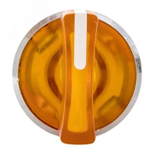 Исполнительный механизм переключателя ХB4 желтый на 3 положения возвратный без фиксации, с подсветкой с короткой ручкойо IP65 - фото 2