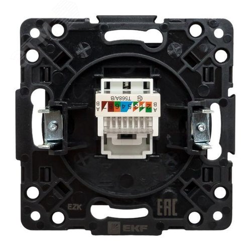 Стокгольм Механизм Розетки RJ-45 1-местной черный - фото 4