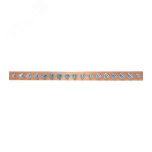 Шина заземляющая главная с изоляторами на 15 подключений ГЗШ-15 Сu - фото 1