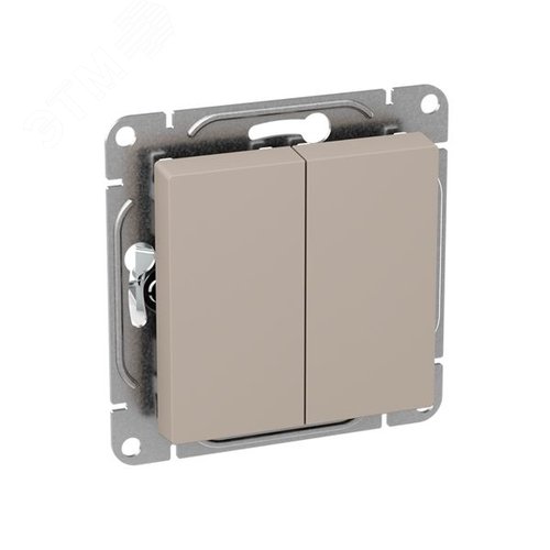 Механизм выключателя. двухклавишный. кнопочный. кремовый Эпика EKF - фото 3