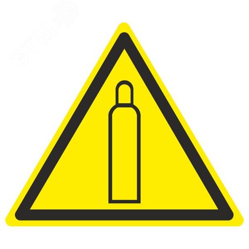 Изображение товара Знак W 19 ''Газовый баллон'' 150х150х150 мм, пластик ГОСТ Р 12.4.026-2001 (шт)