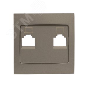 Валенсия лицевая панель розетки RJ-45 2-местная кашемир - фото 1