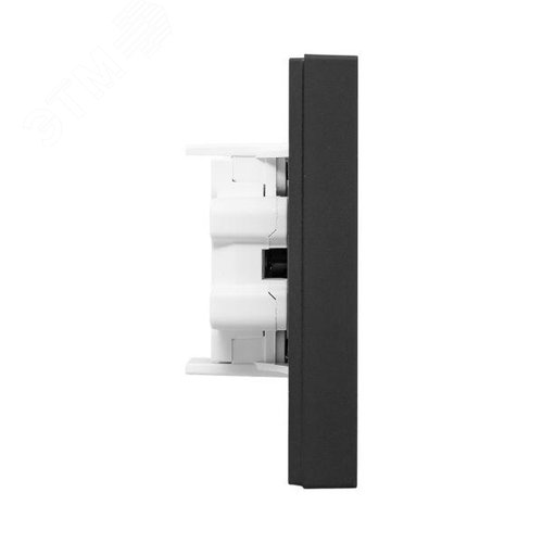 Эпика Механизм розетки двойной 16А без заземления со шторками с рамкой черный EKF - фото 3