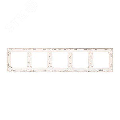 Стокгольм Рамка 5-местная белая с линией цвета шампань EKF - фото 3