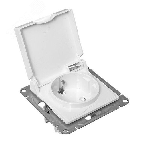 Эпика Механизм розетки 16А IP44 с заземлением со шторками c крышкой белый EKF - фото 13