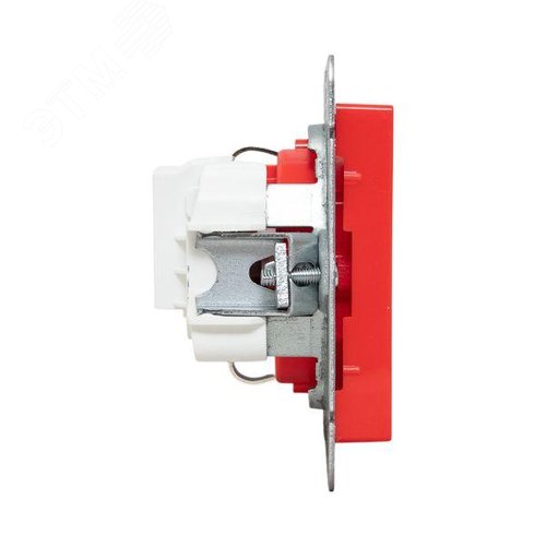 Эпика Механизм розетки 16А с заземлением со шторками красный EKF - фото 3