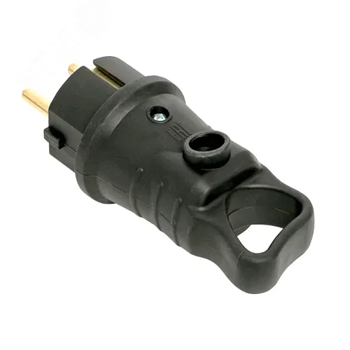 Вилка угловая каучуковая с кольцом 230В 2P+PE 16A IP44 PROxima - фото 4