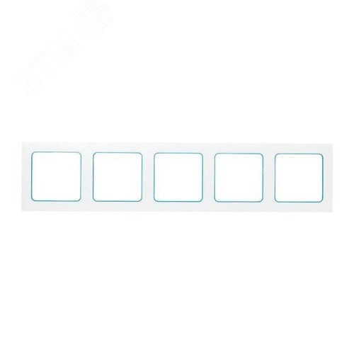 Стокгольм Рамка 5-местная белая с линией цвета синий EKF - фото 2