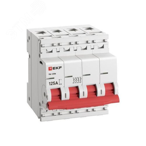 Выключатель нагрузки (ВН) четырехполюсный 4P 125А ВН-125N S1254125 PROXIMA EKF - фото 2