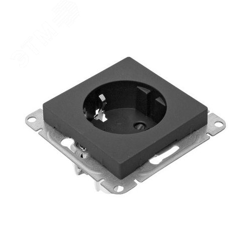 Эпика Механизм розетки 16А с заземлением со шторками черный EKF - фото 8