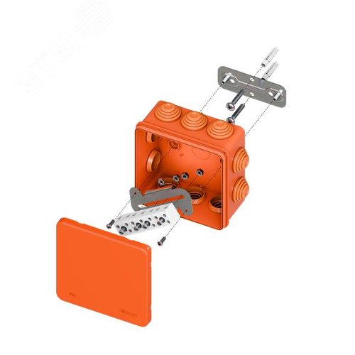 Коробка огнестойкая E45 100х100х50мм с клеммниками 7 полюсов 0,5-6мм2 IP55 HF EKF - фото 7