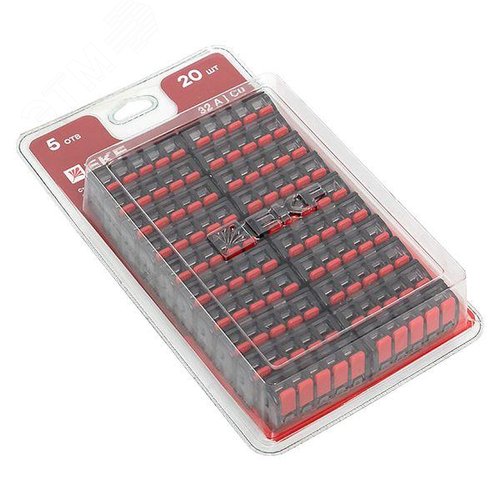 Клемма СМК 221-415 с рычагом 5 отверстий блистер (20шт.) EKF - фото 1