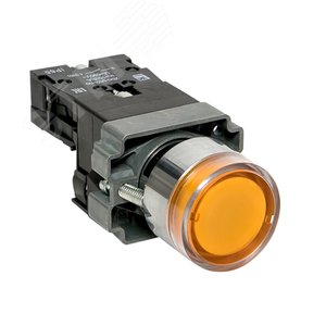 Изображение товара Кнопка BA51 с подсветкой 230В желтая NO IP65 PROxima (шт)