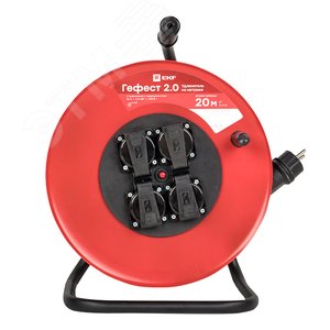 Удлинитель на катушке Гефест 2.0 4 гнезда 20 с заземлением и предохранителем КГ 3*2,5 16А/3,5к ВтIP44 PROxima - фото 3