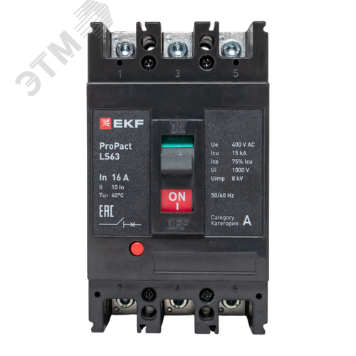LS63 15кА 3P 16А ProPact EKF - фото 2