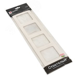 Стокгольм Рамка 4-местная белая - фото 2