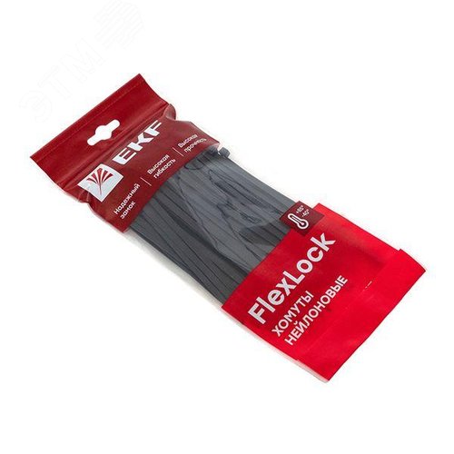 Хомут P6.6 стандартный черный 7.6x200 (100шт) FlexLock PROxima - фото 3