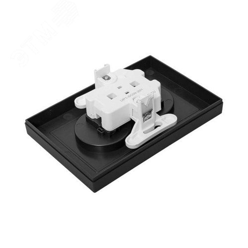 Эпика Механизм розетки двойной 16А без заземления со шторками с рамкой черный EKF - фото 7