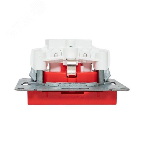 Эпика Механизм розетки 16А с заземлением со шторками красный EKF - фото 7