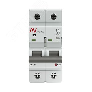 Выключатель автоматический AV-10 2P 3A (B) 10kA AVERES - фото 2