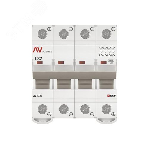 Выключатель автоматический AV-6 DC 4P 32A (L) 6kA AVERES - фото 4