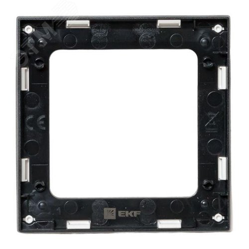 Стокгольм Рамка 1-местная белая с линией цвета черный - фото 4