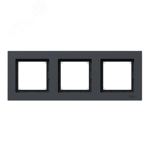 Рамка 3-местная IP44  графит.  пластик Эпика EKF - фото 1