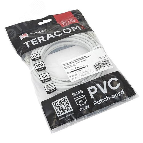 Патч-корд TERACOM PRO Cat.5E неэкранированный UTP оболочка PVC серый (7.0м) - фото 4