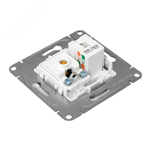 Механизм розетки TV+RJ45 (cat5) белый Эпика EKF - фото 9