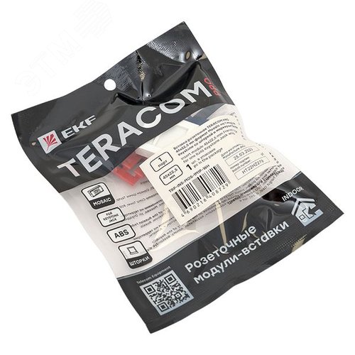 Вставка розеточная TERACOM PRO 45x22.5мм формат Mosaic на 1 модуль Keystone со шторкой и маркером белая - фото 9