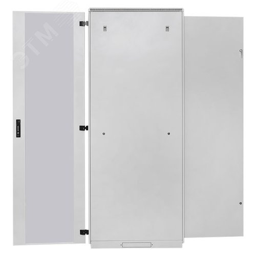 Шкаф напольный 19'' TERACOM PRO 42U 600х800 мм    двери стеклянная с замком-ручкой и металлическая  чёрный - фото 5