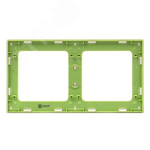 Стокгольм Рамка 2-местная белая с линией цвета зеленый - фото 3