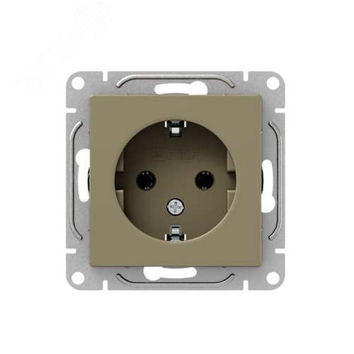 Механизм розетки  16А  с заземлением  без шторок  шампань Эпика EKF - фото 1